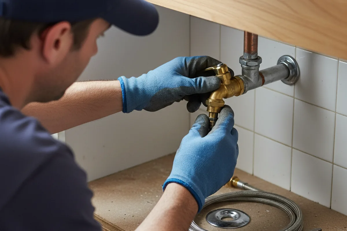 Shutoff valve and fitting work during Burst Pipe Repair in Grand Rapids